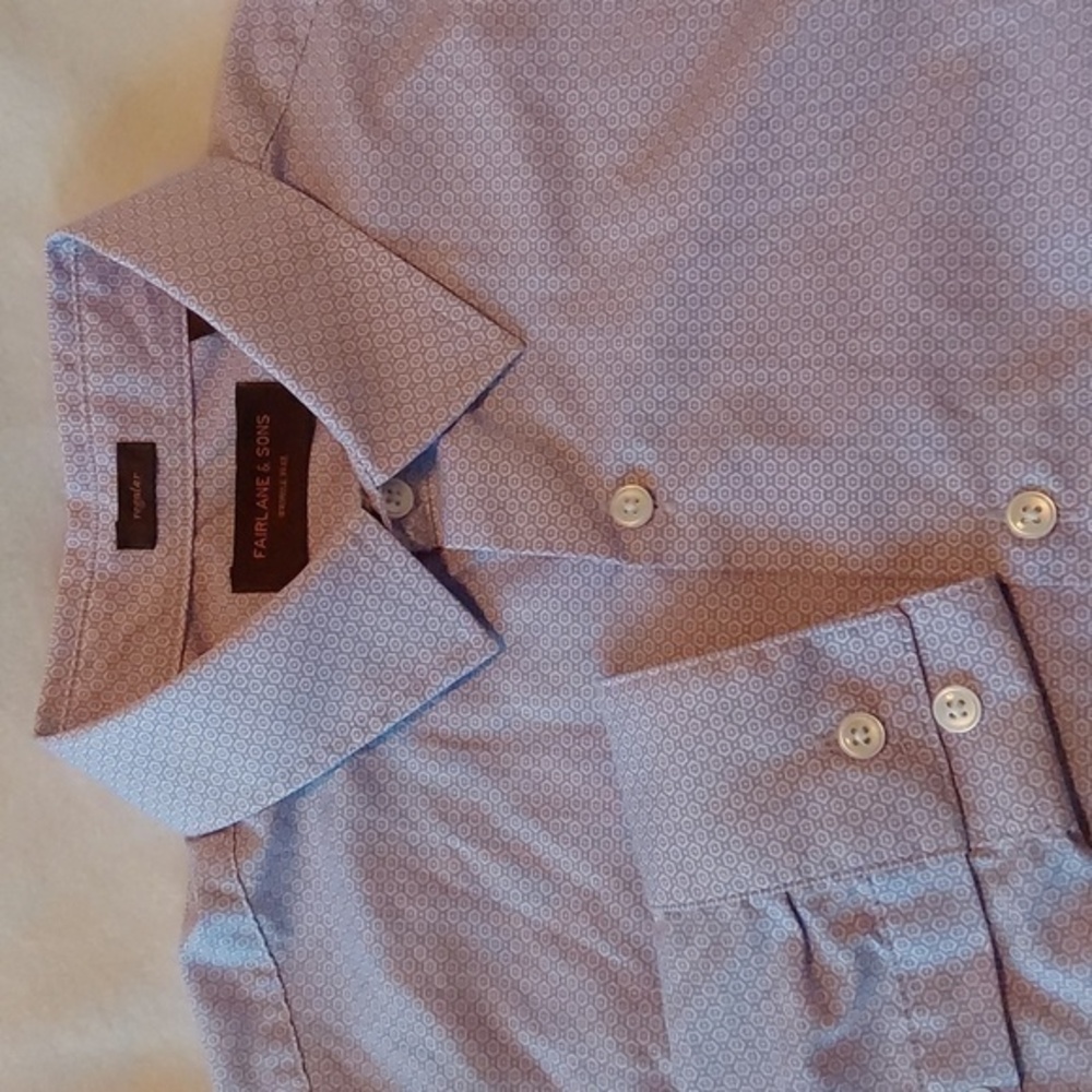 Fairlane & Son Wrinkle‎ Free 100% Cotton Men's Dress Shirt Size Medium